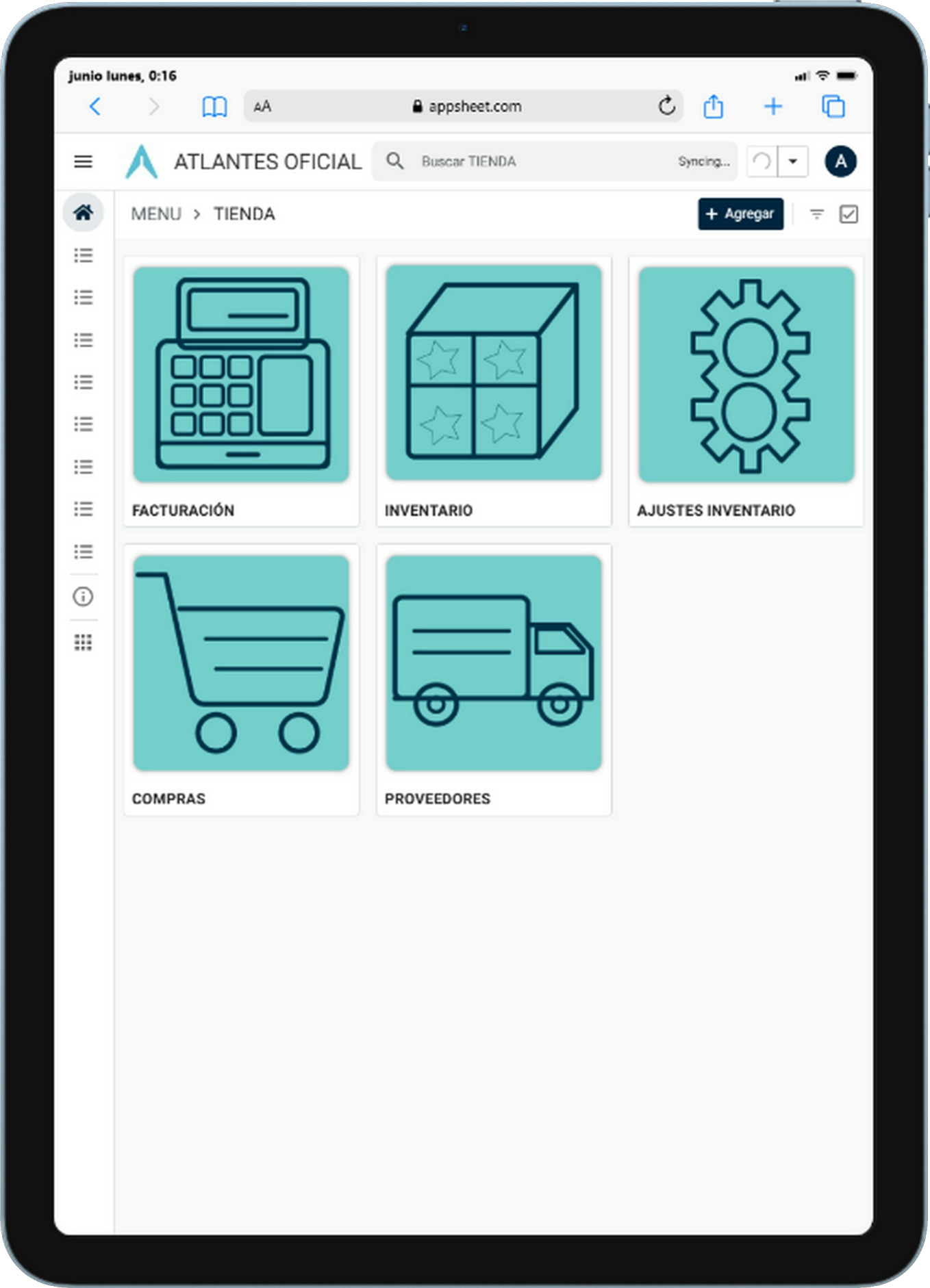 Módulo Tienda Atlantes AppSheet