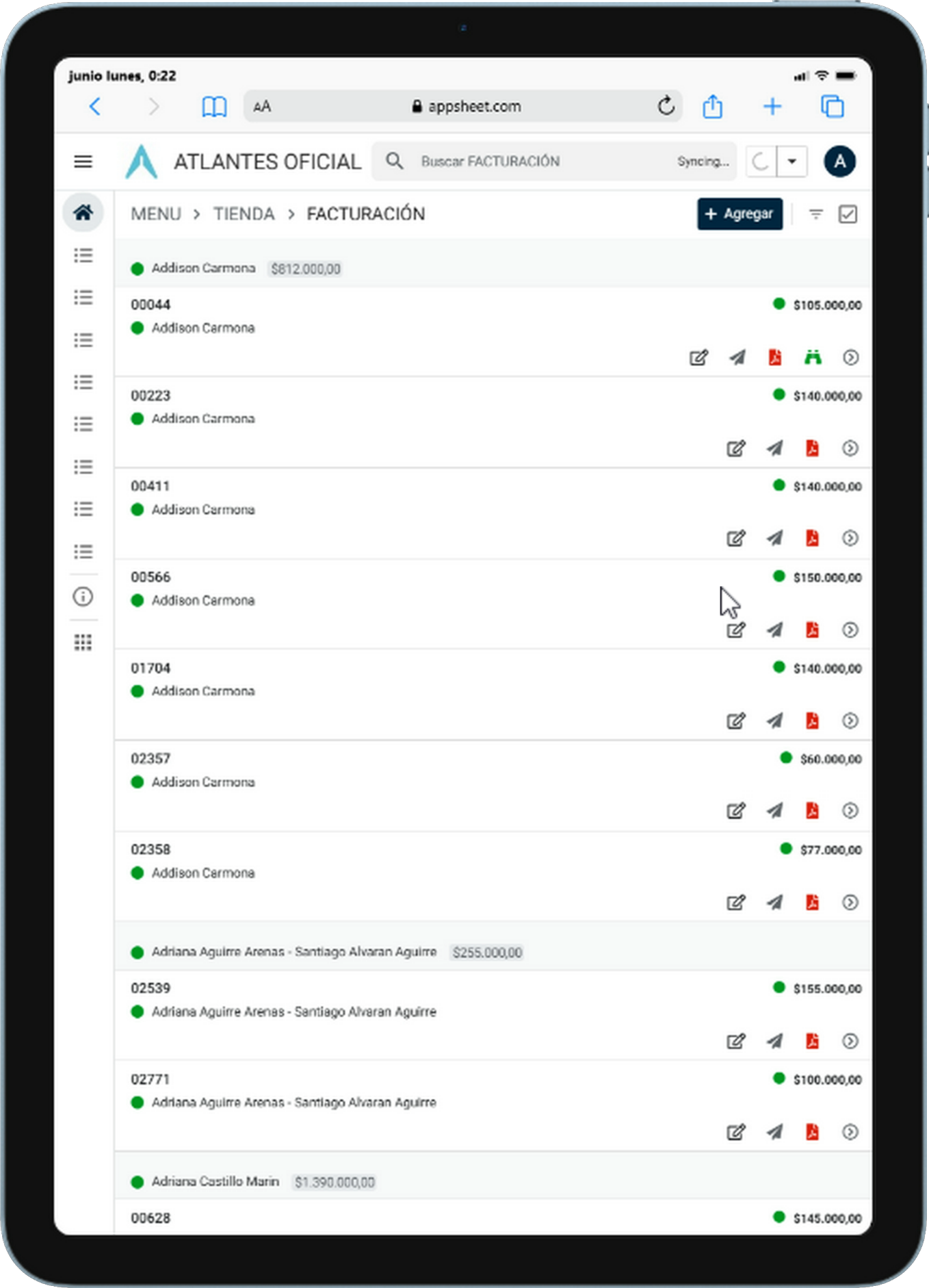 Facturación Atlantes AppSheet